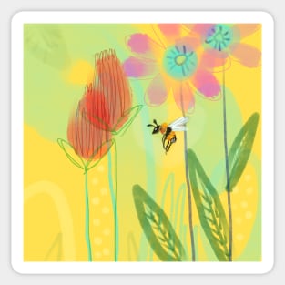 Bumble Bee On A Sunny Day Sticker